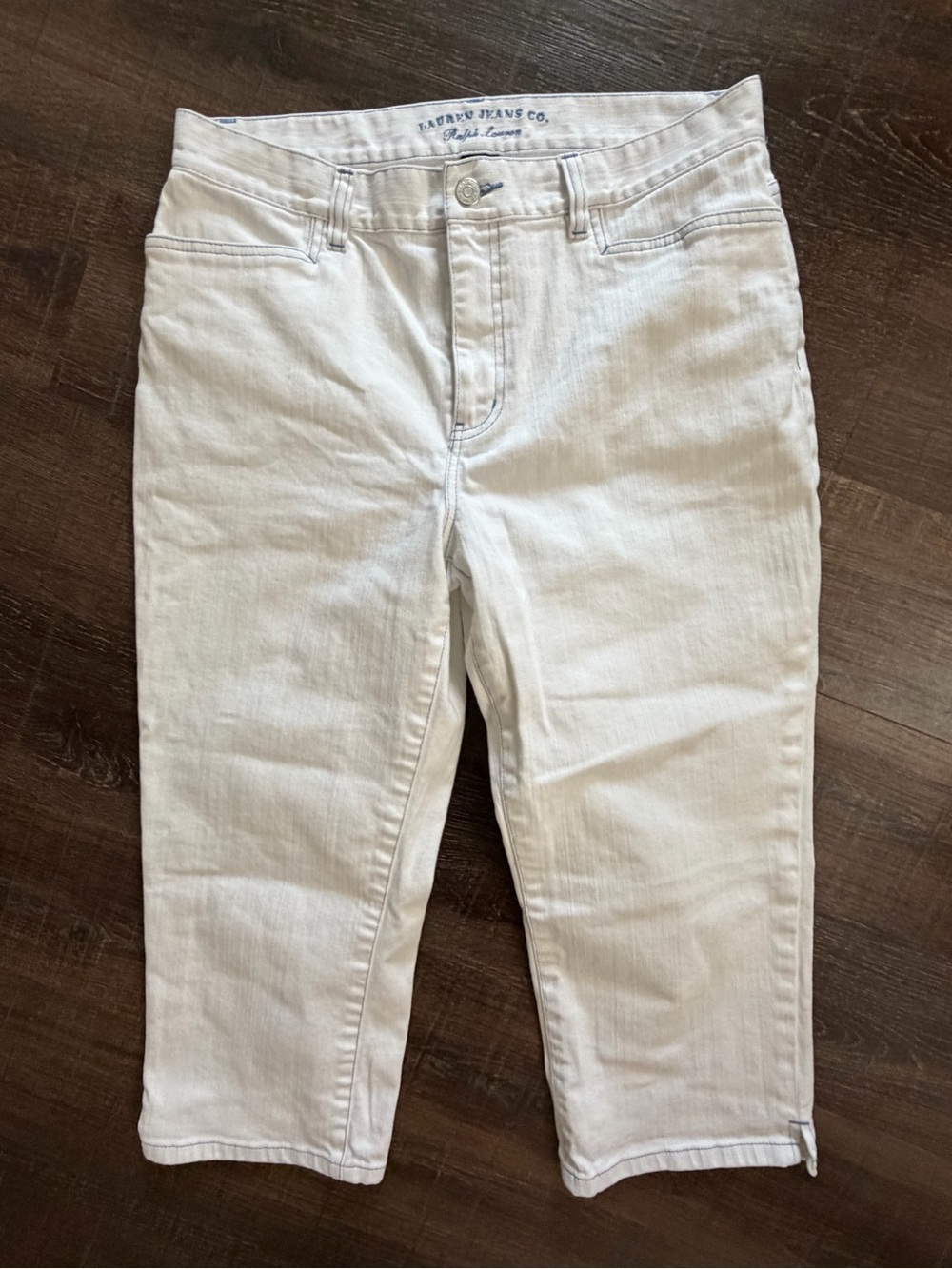 Ralph Lauren White Cotton Crop Jeans Sz 8 EUC